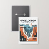 Grand Canyon National Park Abstracte illustratie Button (Voorkant / Achterkant)