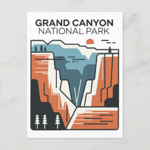 Grand Canyon National Park Abstracte illustratie Feestdagenkaart