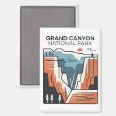 Grand Canyon National Park Abstracte illustratie Magneet (Voorkant / Achterkant)