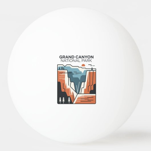 Grand Canyon National Park Abstracte illustratie Pingpongbal (Voorkant)