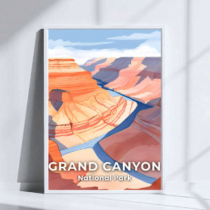 Grand Canyon National Park Aquarel Reizen Poster