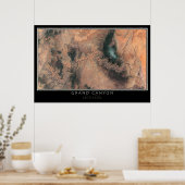 Grand Canyon National Park Arizona Satellite Map Poster (Keuken)
