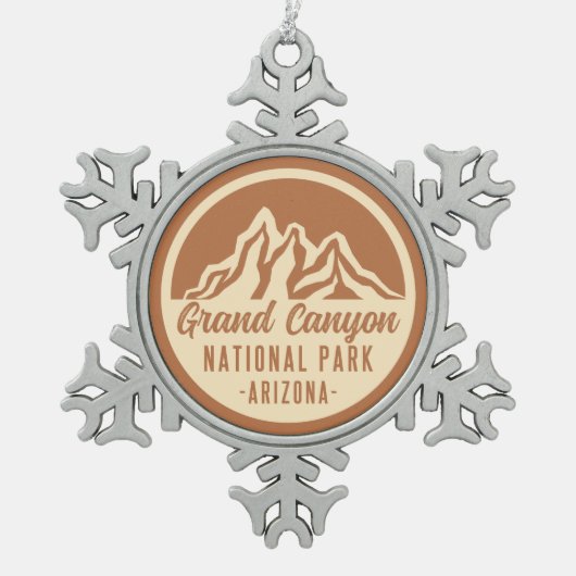 Grand Canyon National Park Arizona Tin Sneeuwvlok Ornament (Voorkant)