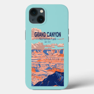 Grand Canyon National Park Arizona Vintage iPhone 13 Hoesje
