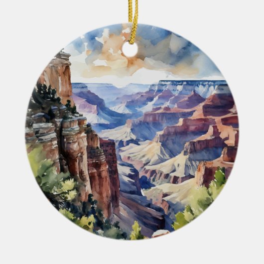 Grand Canyon National Park Arizona Waterverf Keramisch Ornament (Voorkant)