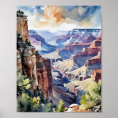 Grand Canyon National Park Arizona Waterverf Poster (Voorkant)