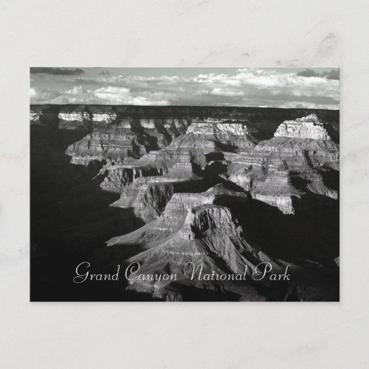 Grand Canyon National Park Black and White Post Briefkaart (Voorkant)