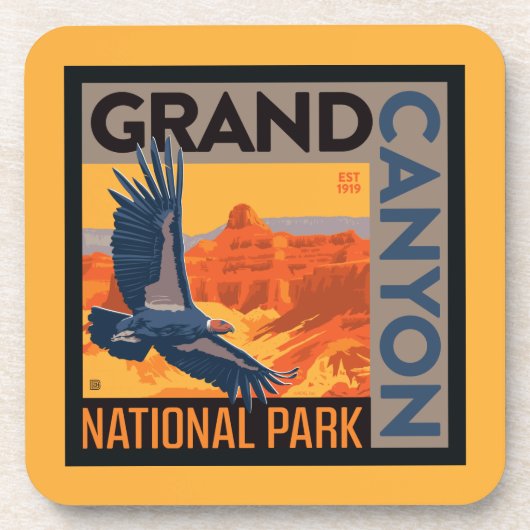 Grand Canyon National Park | Condors Bier Onderzetter (Voorkant)