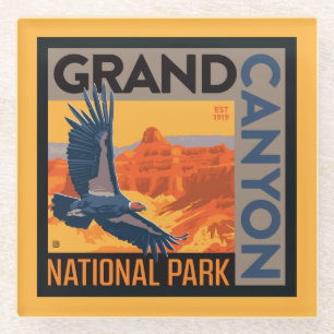 Grand Canyon National Park   Condors Glazen Onderzetter