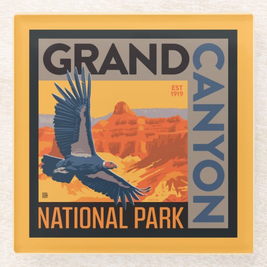 Grand Canyon National Park | Condors Glazen Onderzetter (Voorkant)