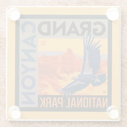 Grand Canyon National Park | Condors Glazen Onderzetter (Achterkant)