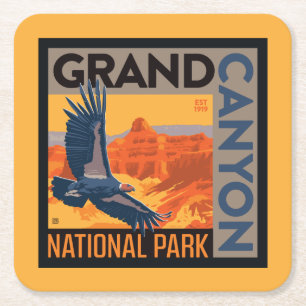 Grand Canyon National Park   Condors Kartonnen Onderzetters