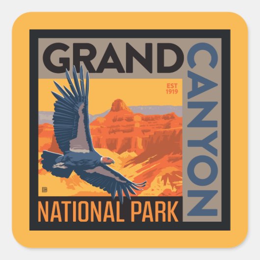 Grand Canyon National Park | Condors Vierkante Sticker (Voorkant)