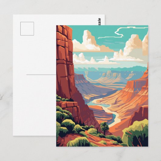 Grand Canyon National Park Illustratie Briefkaart (Voorkant / Achterkant)