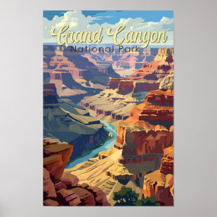 Grand Canyon National Park Illustratie Reis Kunst Poster