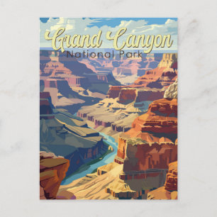 Grand Canyon National Park Illustratie Reiskunst Briefkaart