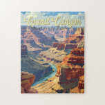 Grand Canyon National Park Illustratie Reiskunst Legpuzzel<br><div class="desc">Groot ontwerp van vectorillustraties Canyon. Het park is het huis van een groot deel van de immense Grand Canyon,  met zijn gelaagde banden van rode rots die miljoenen jaren van geologische geschiedenis onthullen.</div>