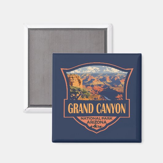 Grand Canyon National Park Illustratie Reiskunst Magneet (Voorkant / Achterkant)