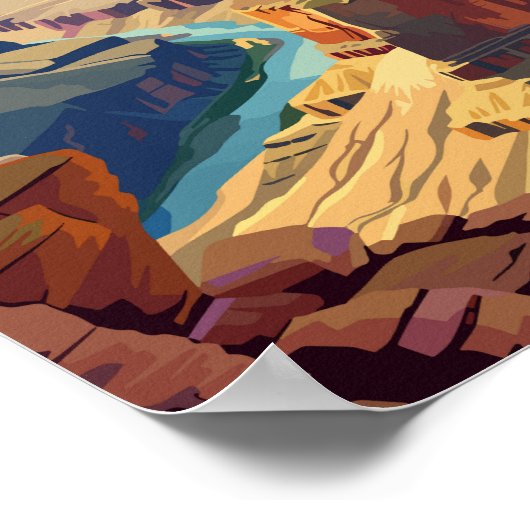 Grand Canyon National Park Illustratie Reiskunst Poster (Hoek)