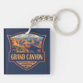 Grand Canyon National Park Illustratie Reiskunst Sleutelhanger (Achterkant)