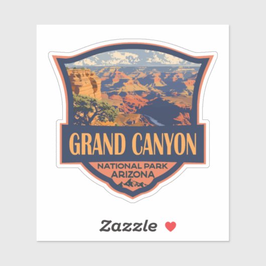 Grand Canyon National Park Illustratie Reiskunst Sticker (Vel)