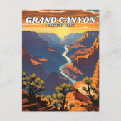 Grand Canyon National Park illustratie retro Briefkaart (Voorkant)