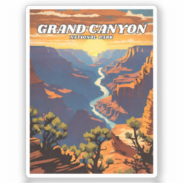 Grand Canyon National Park illustratie retro Sticker