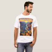 Grand Canyon National Park illustratie retro T-shirt (Voorkant volledig)