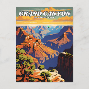 Grand Canyon National Park illustratie Retro West Briefkaart