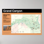 Grand Canyon National Park Map Poster (Voorkant)