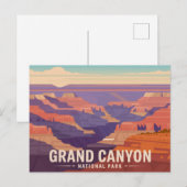 Grand Canyon National Park Postcard Retro Briefkaart (Voorkant / Achterkant)