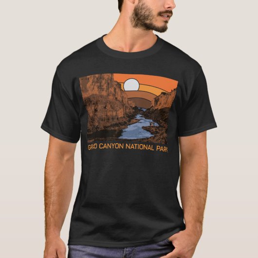 Grand Canyon National Park Retro Colorado, rivier T-shirt (Voorkant)