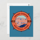 Grand Canyon National Park Retro Compass Embleem Briefkaart (Voorkant / Achterkant)