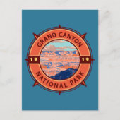 Grand Canyon National Park Retro Compass Embleem Briefkaart (Voorkant)