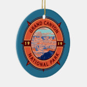 Grand Canyon National Park Retro Compass Embleem Keramisch Ornament (Rechts)