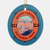 Grand Canyon National Park Retro Compass Embleem Keramisch Ornament (Links)