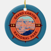 Grand Canyon National Park Retro Compass Embleem Keramisch Ornament (Achterkant)