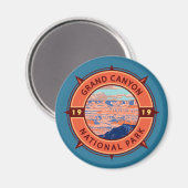 Grand Canyon National Park Retro Compass Embleem Magneet (Voorkant / Achterkant)