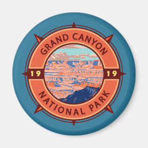 Grand Canyon National Park Retro Compass Embleem Magneet