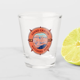 Grand Canyon National Park Retro Compass Embleem Shot Glas