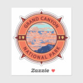 Grand Canyon National Park Retro Compass Embleem Sticker (Vel)