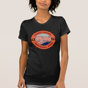 Grand Canyon National Park Retro Compass Embleem T-shirt