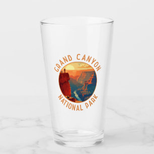 Grand Canyon National Park Retro Distress Circle Glas