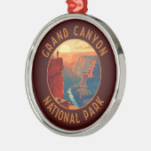 Grand Canyon National Park Retro Distress Circle Metalen Ornament (Links)