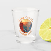 Grand Canyon National Park Retro Distress Circle Shot Glas (Voorkant)