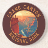 Grand Canyon National Park Retro Distress Circle Zandsteen Onderzetter (Voorkant)