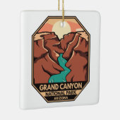 Grand Canyon National Park Retro Emblem Keramisch Ornament (Rechts)