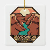 Grand Canyon National Park Retro Emblem Keramisch Ornament (Achterkant)