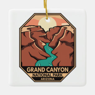 Grand Canyon National Park Retro Emblem Keramisch Ornament
