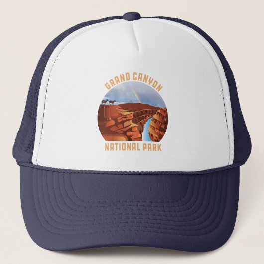 Grand Canyon National Park retro North rim Arizona Trucker Pet (Voorkant)